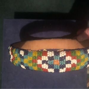 2 Native American Beaded Mystery Pieces Bracelet ? Headpiece? Beautiful Beading